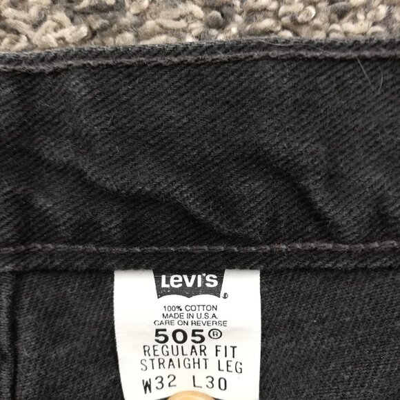 Vintage 2001 Levi’s Jeans 505 Straight Leg Black 32x30 USA Made Y2K - Picture 3 of 10